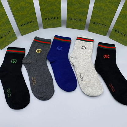 GUCCI || Men,s Pure Cotton GG Embroidered Logo Socks - FASHION MYST 