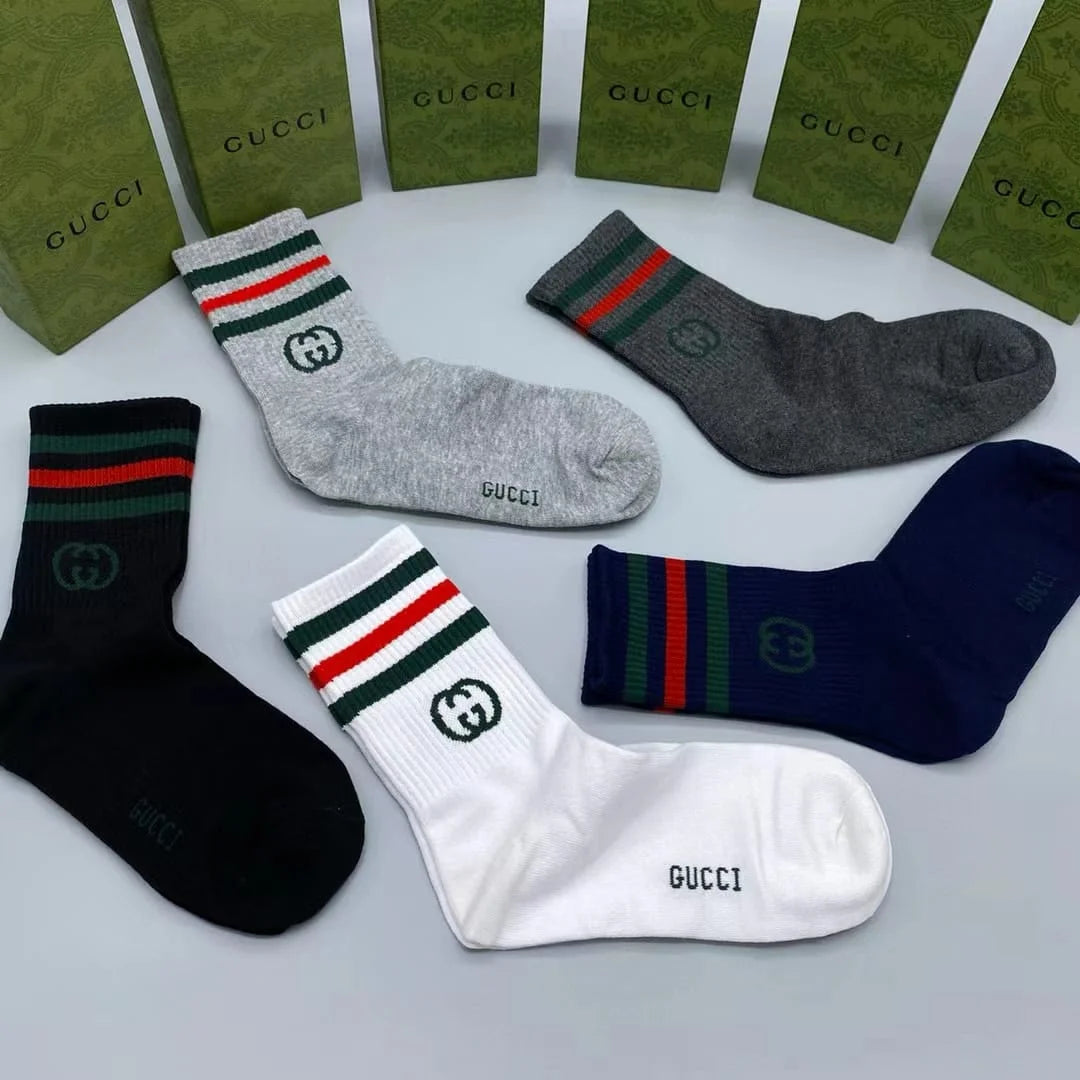 GUCCI || GG Cotton Blend Socks (Pack Of Five) - FASHION MYST 