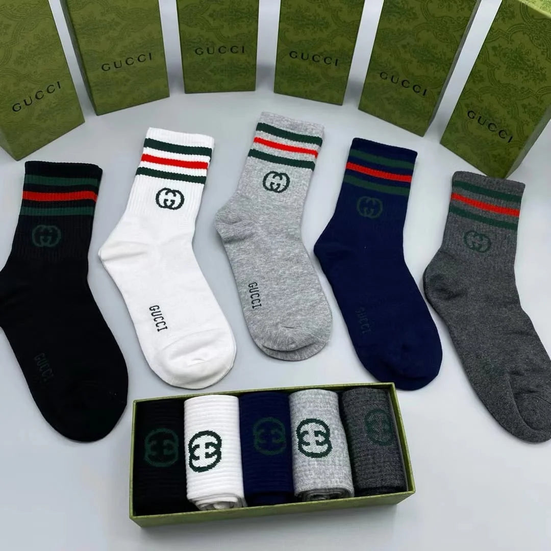 GUCCI || GG Cotton Blend Socks (Pack Of Five) - FASHION MYST 