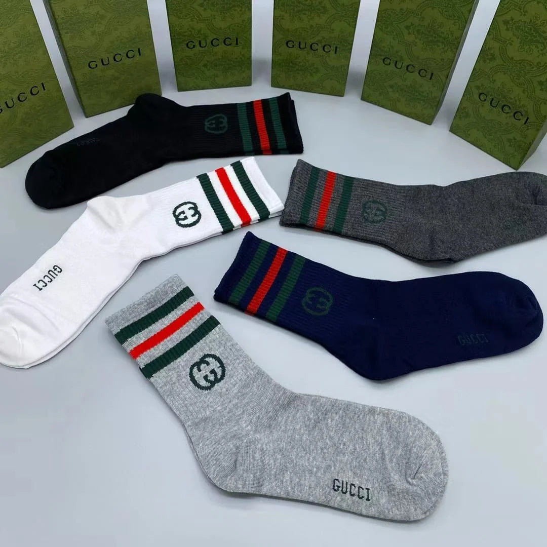 GUCCI || GG Cotton Blend Socks (Pack Of Five) - FASHION MYST 