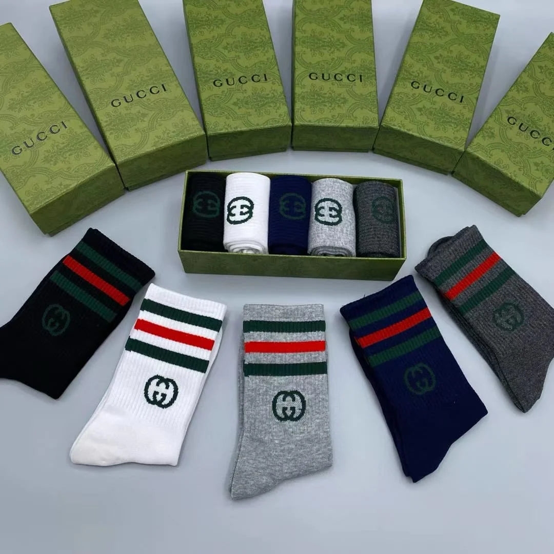 GUCCI || GG Cotton Blend Socks (Pack Of Five) - FASHION MYST 