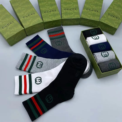 GUCCI || GG Cotton Blend Socks (Pack Of Five) - FASHION MYST 