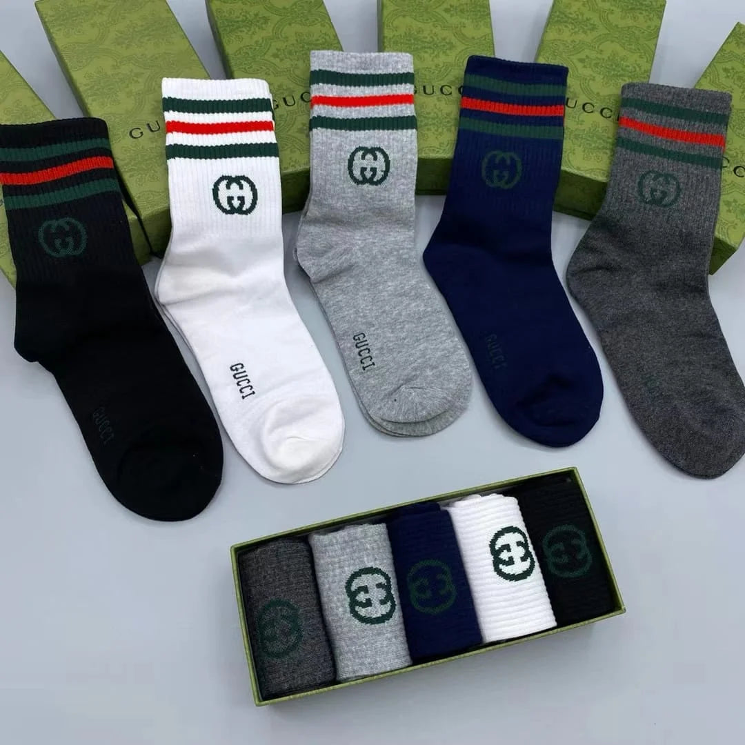 GUCCI || GG Cotton Blend Socks (Pack Of Five) - FASHION MYST 