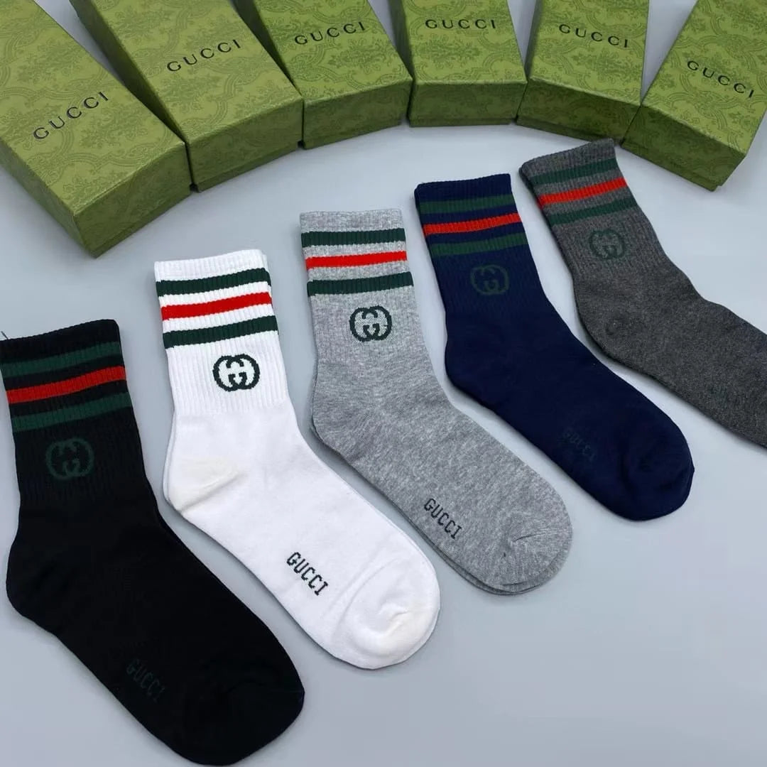 GUCCI || GG Cotton Blend Socks (Pack Of Five) - FASHION MYST 