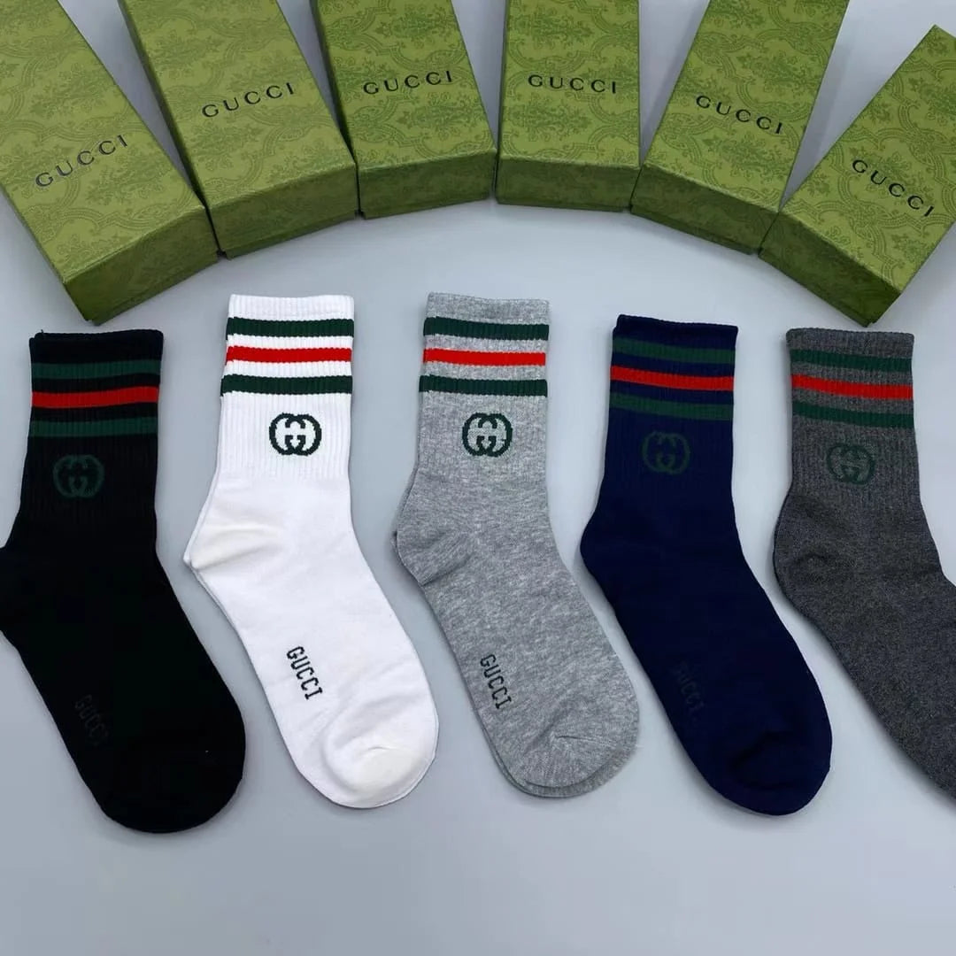 GUCCI || GG Cotton Blend Socks (Pack Of Five) - FASHION MYST 