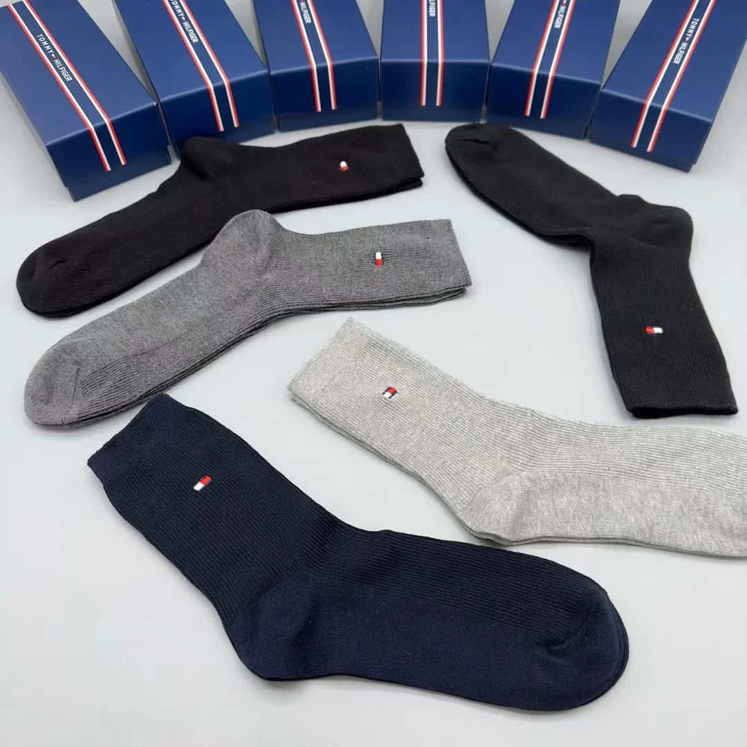 TOMMY HILFIGER || 5-Pack Classic Cotton Dress Socks - FASHION MYST 