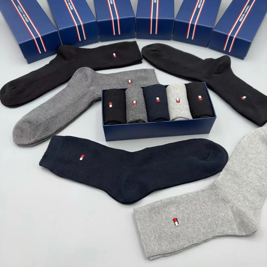 TOMMY HILFIGER || 5-Pack Classic Cotton Dress Socks - FASHION MYST 