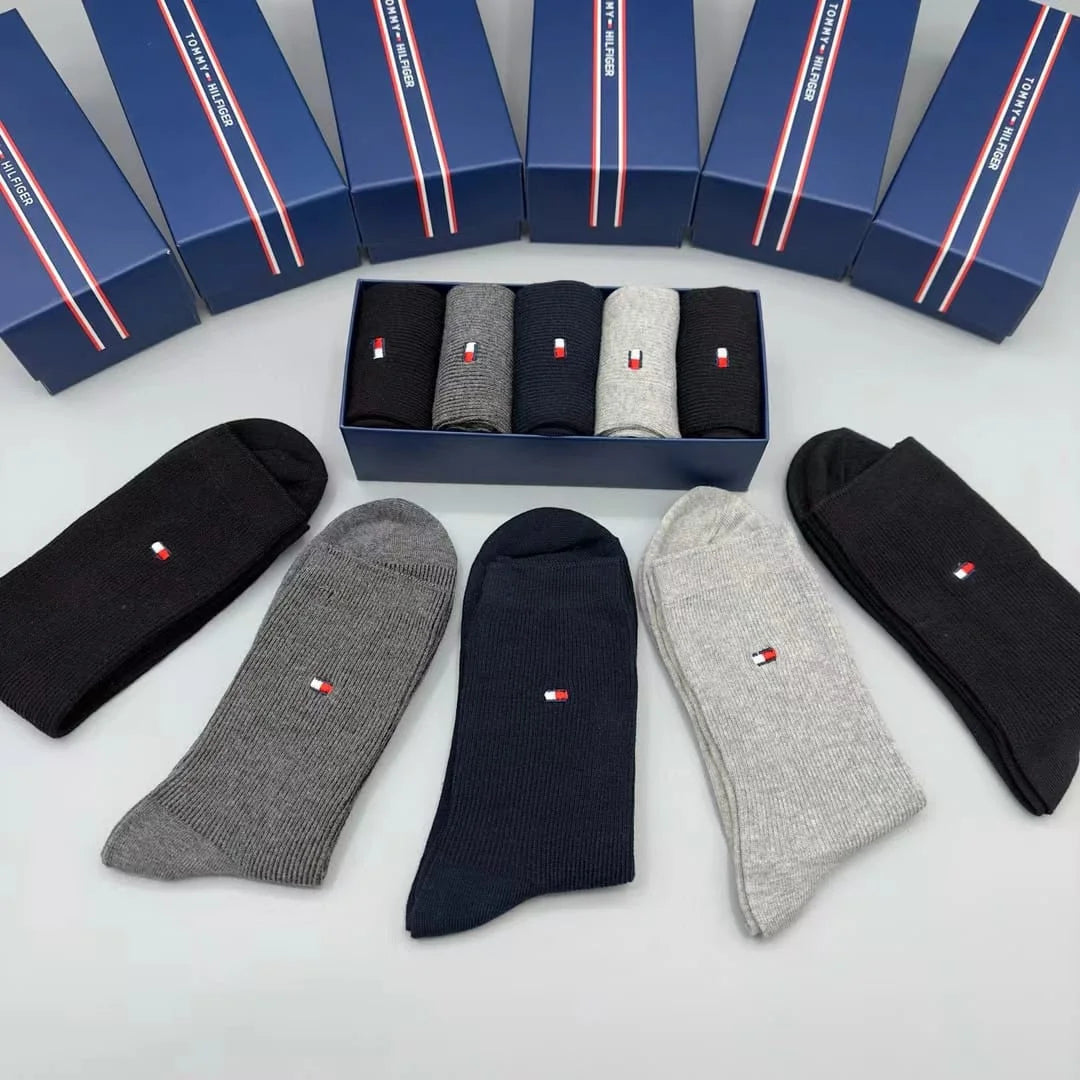 TOMMY HILFIGER || 5-Pack Classic Cotton Dress Socks - FASHION MYST 