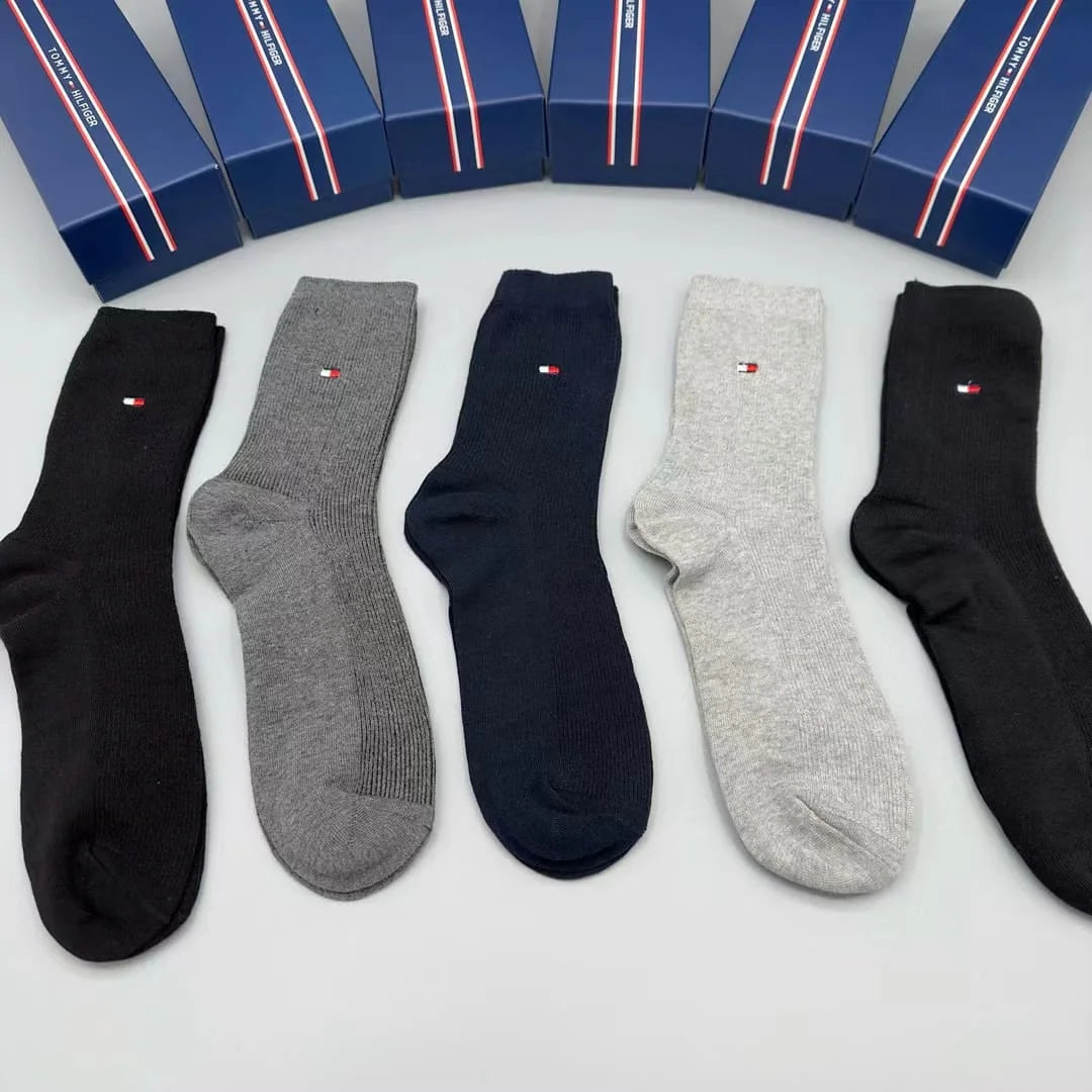 TOMMY HILFIGER || 5-Pack Classic Cotton Dress Socks - FASHION MYST 