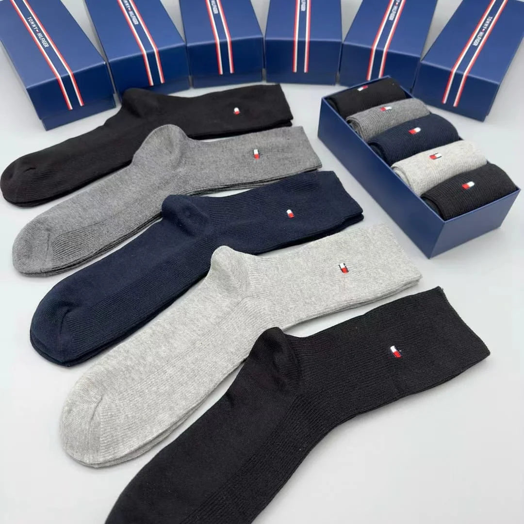 TOMMY HILFIGER || 5-Pack Classic Cotton Dress Socks - FASHION MYST 