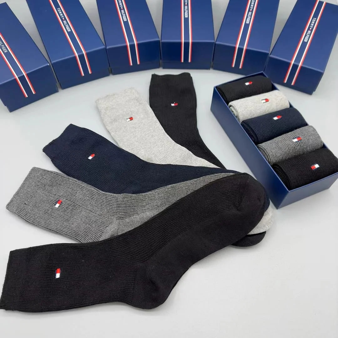 TOMMY HILFIGER || 5-Pack Classic Cotton Dress Socks - FASHION MYST 