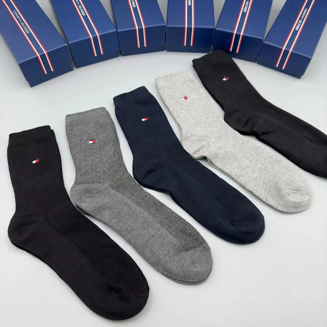 TOMMY HILFIGER || 5-Pack Classic Cotton Dress Socks - FASHION MYST 