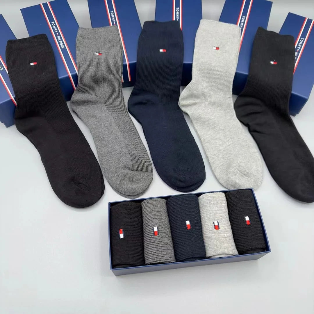 TOMMY HILFIGER || 5-Pack Classic Cotton Dress Socks - FASHION MYST 