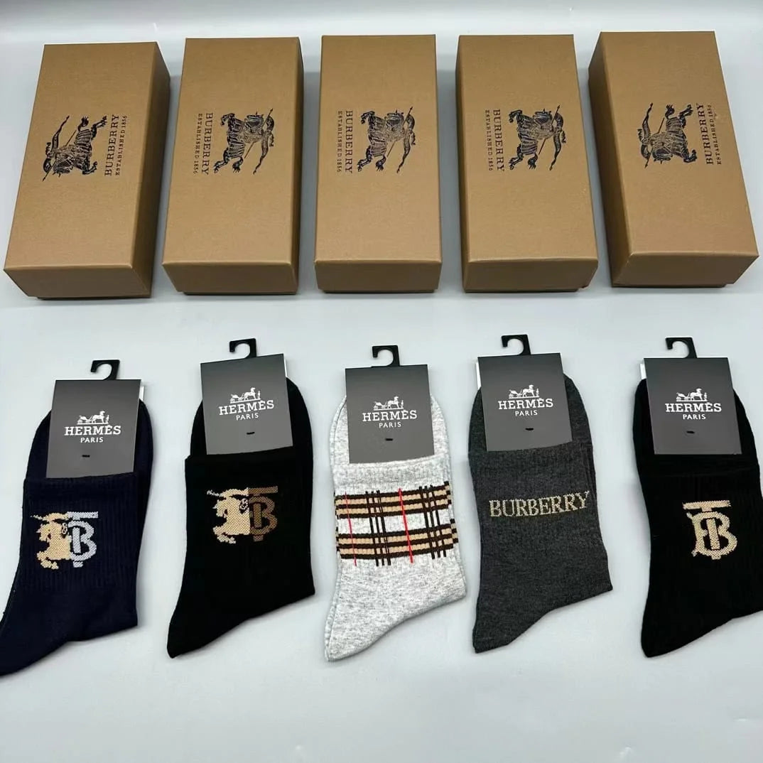 BURBERRY || Check Intarsia Technical Stretch Cotton Socks - FASHION MYST 