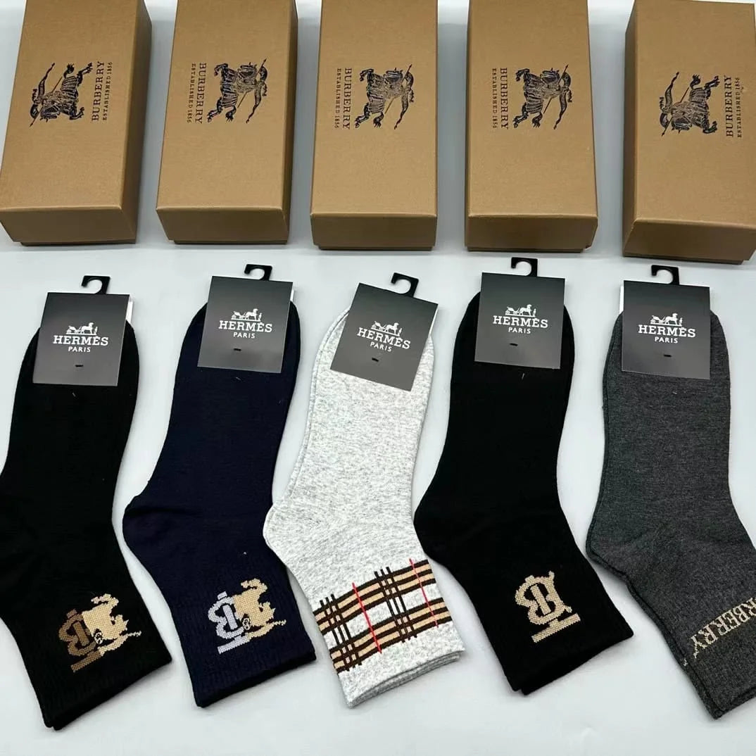 BURBERRY || Check Intarsia Technical Stretch Cotton Socks - FASHION MYST 