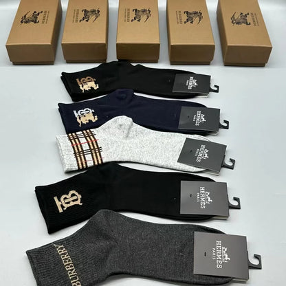 BURBERRY || Check Intarsia Technical Stretch Cotton Socks - FASHION MYST 