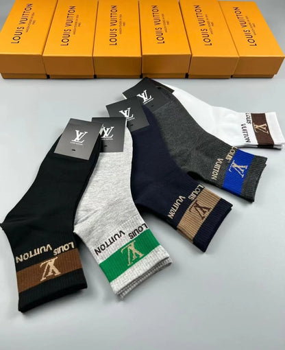 LOUIS VUITTON || Logo Embroidered 5 Pairs Low Cut Socks - FASHION MYST 