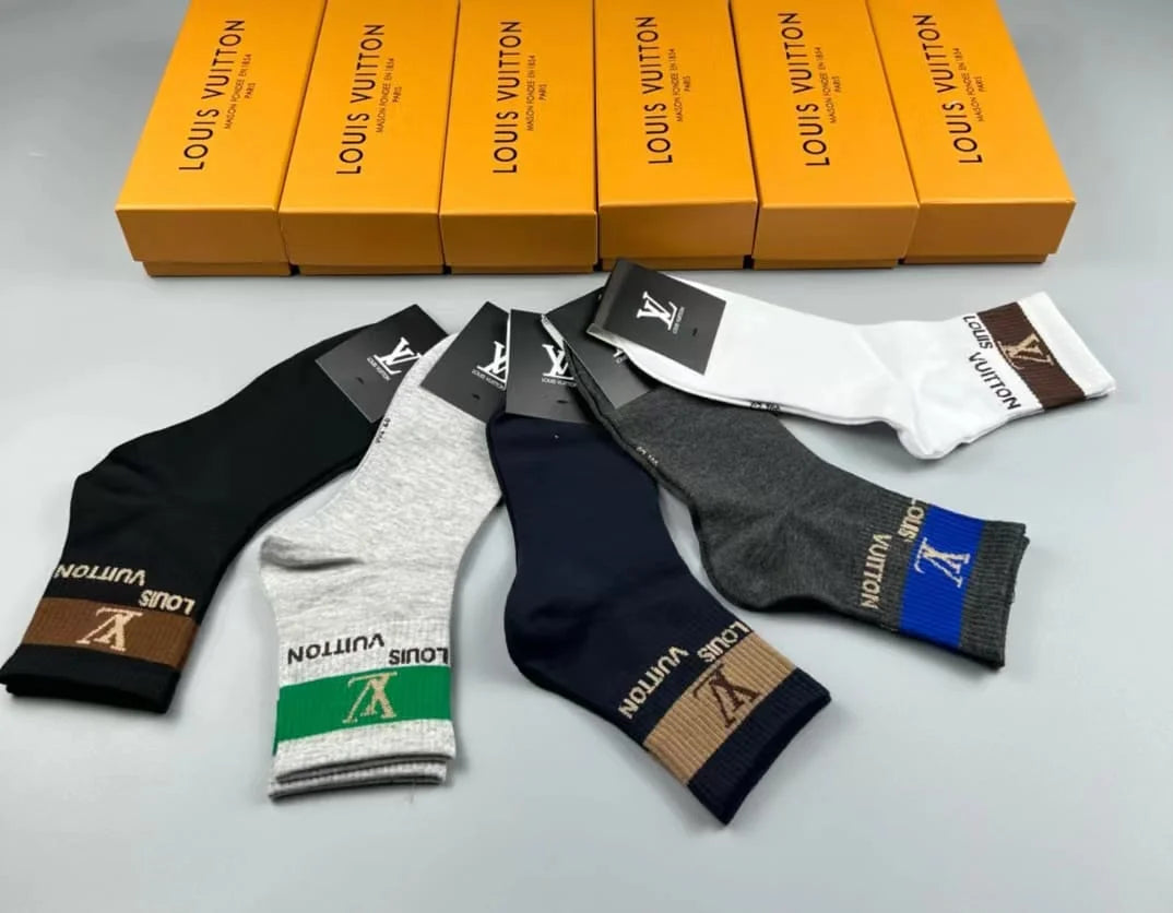 LOUIS VUITTON || Logo Embroidered 5 Pairs Low Cut Socks - FASHION MYST 