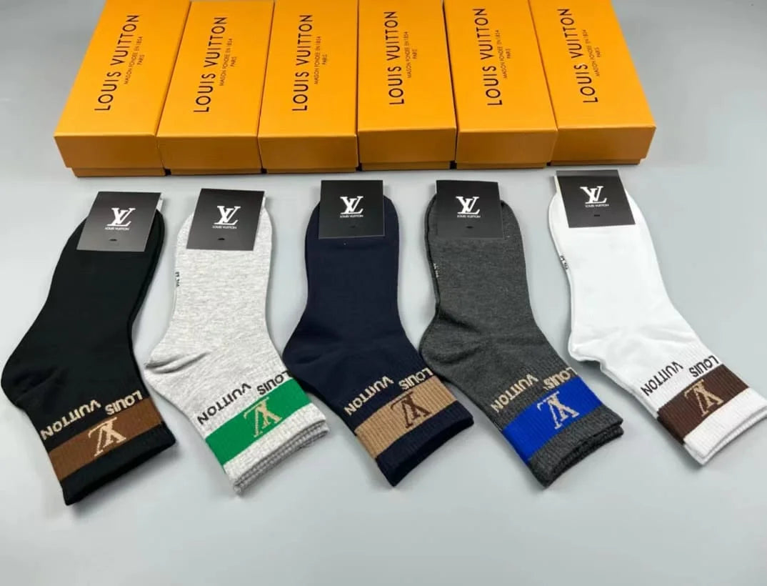 LOUIS VUITTON || Logo Embroidered 5 Pairs Low Cut Socks - FASHION MYST 