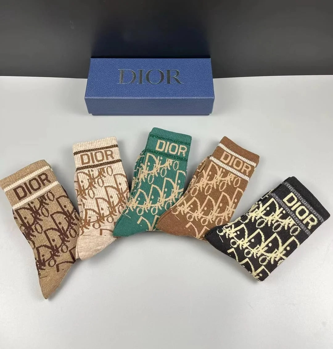 CHRISTIAN DIOR || Homme Oblique Intarsia Socks (Pack Of Five Pair) - FASHION MYST 