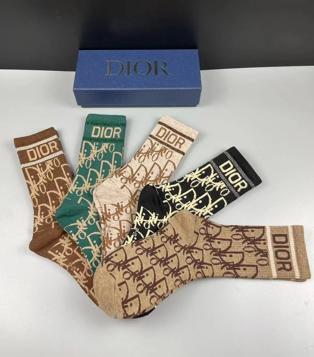 CHRISTIAN DIOR || Homme Oblique Intarsia Socks (Pack Of Five Pair) - FASHION MYST 