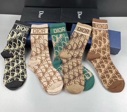 CHRISTIAN DIOR || Homme Oblique Intarsia Socks (Pack Of Five Pair) - FASHION MYST 