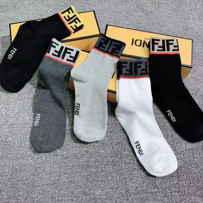 FENDI || FF Logo Stretch Active Athletic Socks - FASHION MYST 