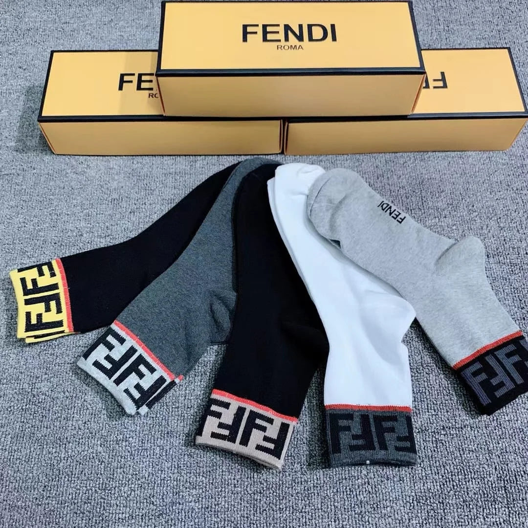 FENDI || FF Logo Stretch Active Athletic Socks - FASHION MYST 