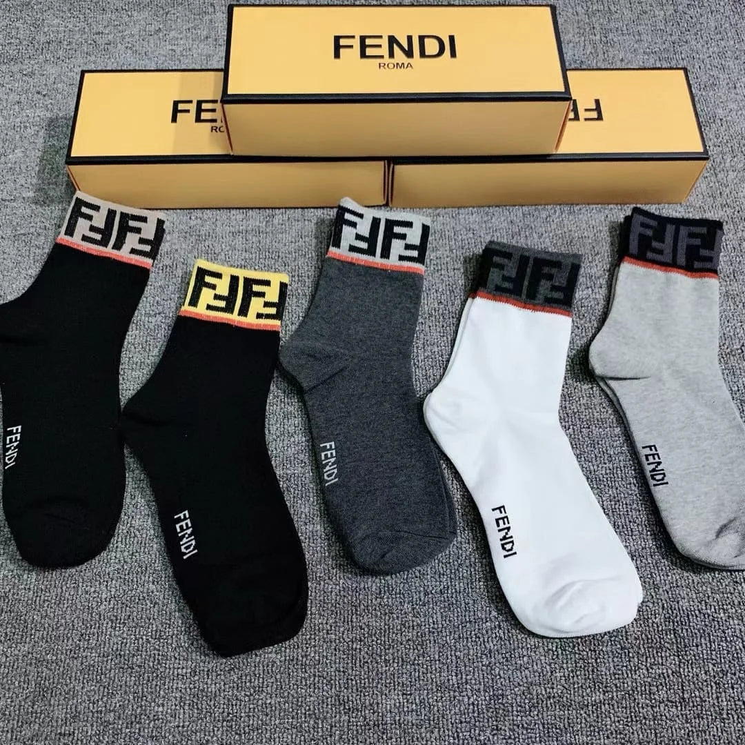 FENDI || FF Logo Stretch Active Athletic Socks - FASHION MYST 