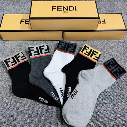 FENDI || FF Logo Stretch Active Athletic Socks - FASHION MYST 