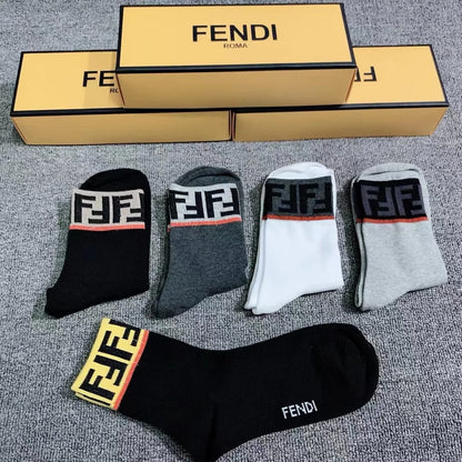 FENDI || FF Logo Stretch Active Athletic Socks - FASHION MYST 