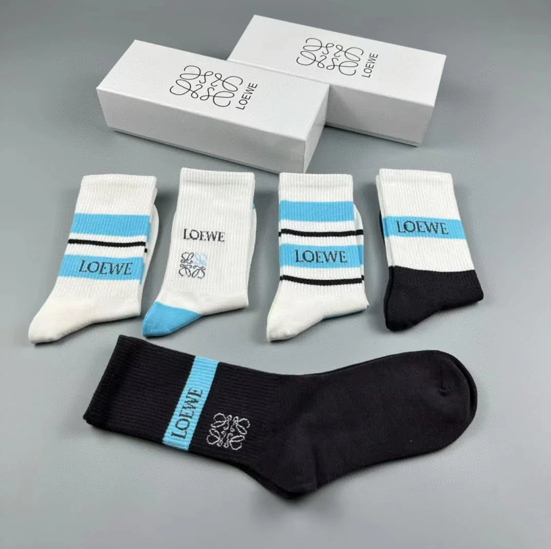 LOEWE || Mid-Calf Length Socks Pack Of Five - FASHION MYST 