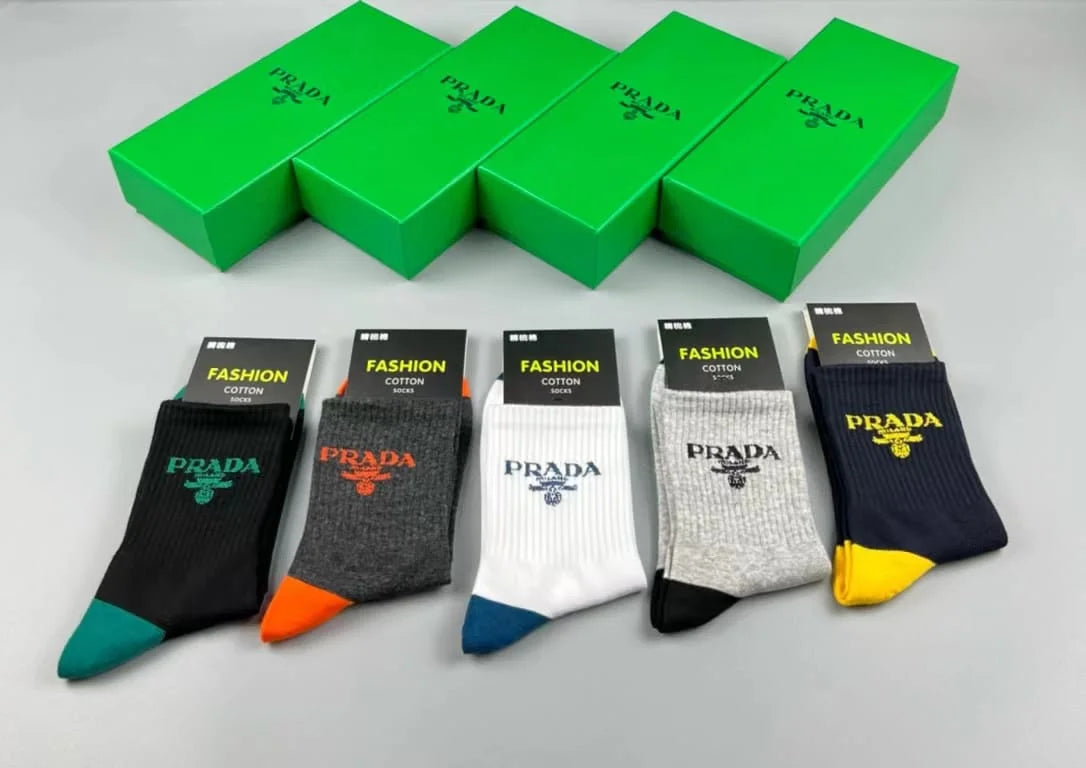 PRADA || Logo Embroidered Socks Pack Of Five - FASHION MYST 