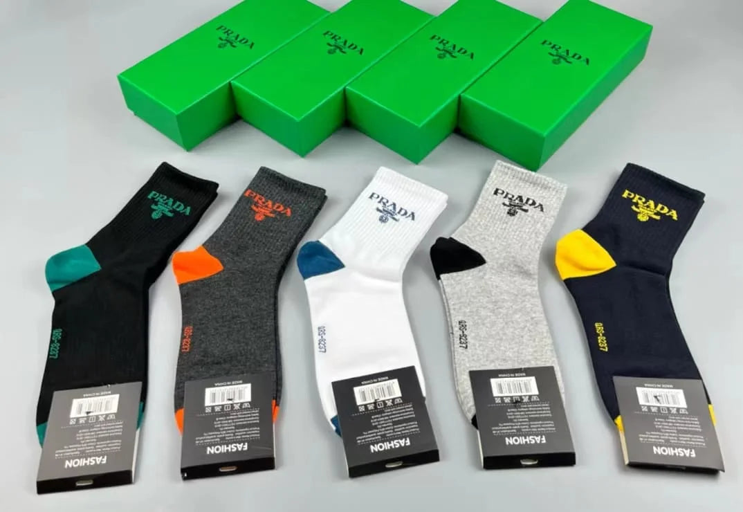 PRADA || Logo Embroidered Socks Pack Of Five - FASHION MYST 