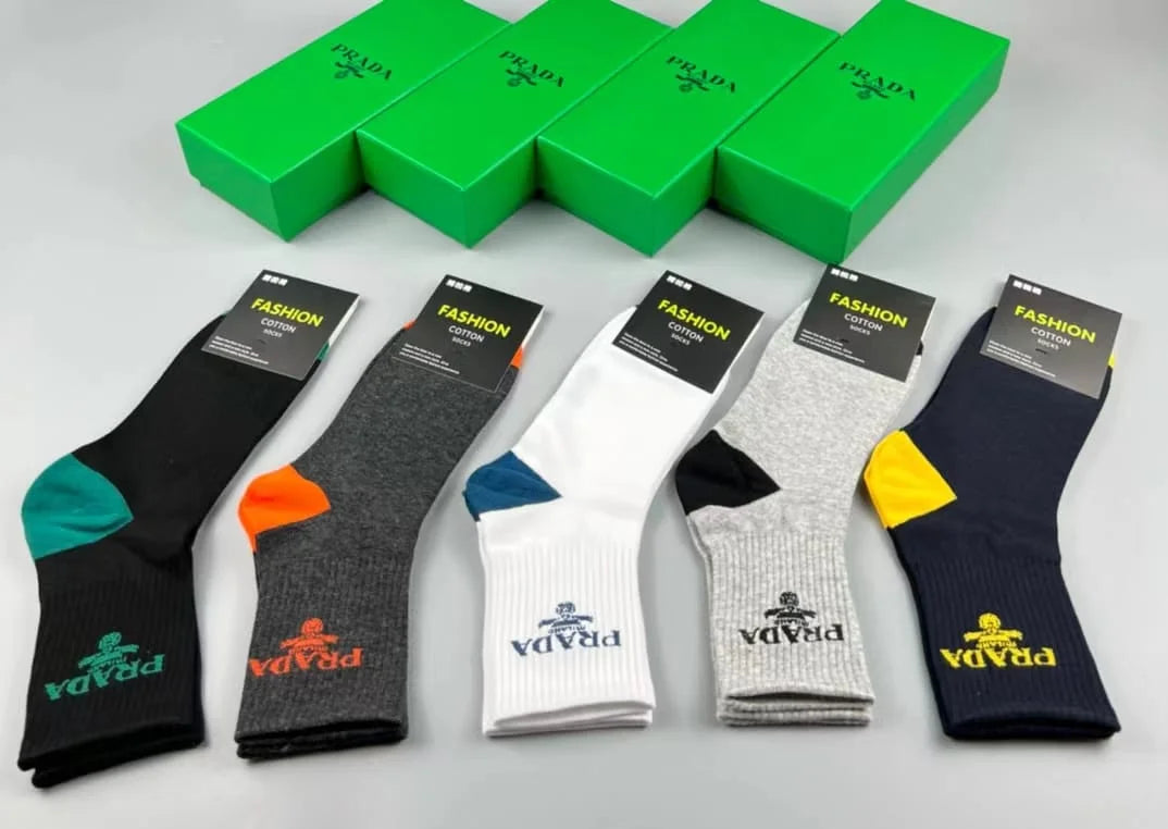 PRADA || Logo Embroidered Socks Pack Of Five - FASHION MYST 