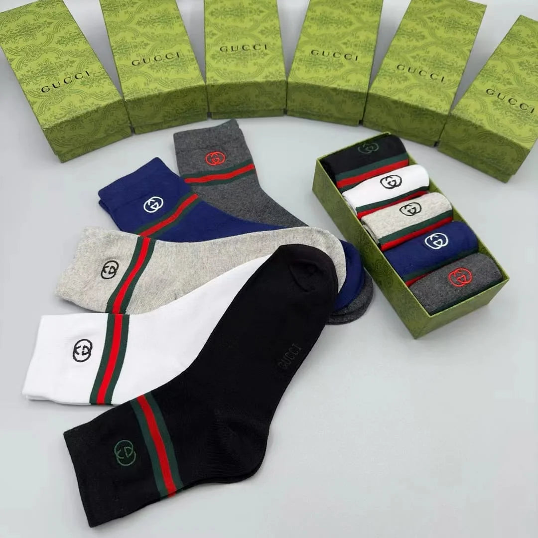 GUCCI || GG Letter knitted Embroidery Cotton Socks - FASHION MYST 