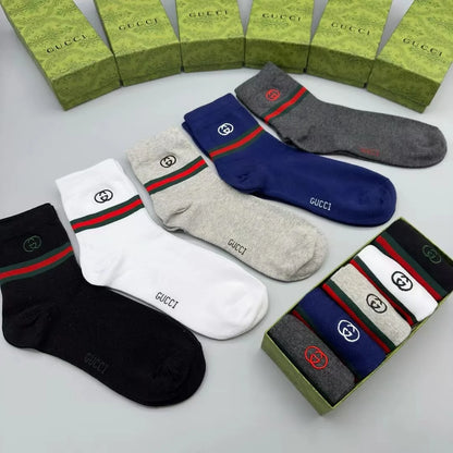 GUCCI || GG Letter knitted Embroidery Cotton Socks - FASHION MYST 