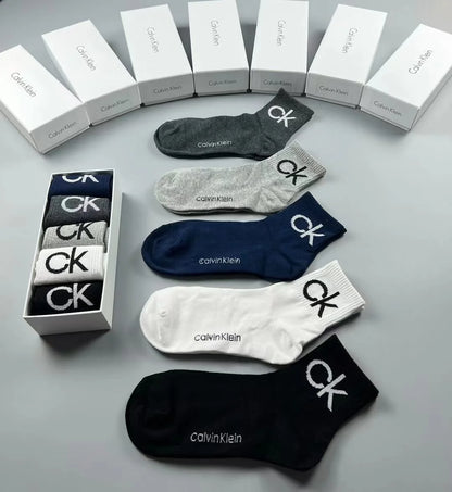 Calvin Klien || Cotton Micro-Cushion Socks Pack Of Five In Box - FASHION MYST 