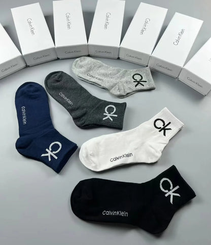 Calvin Klien || Cotton Micro-Cushion Socks Pack Of Five In Box - FASHION MYST 