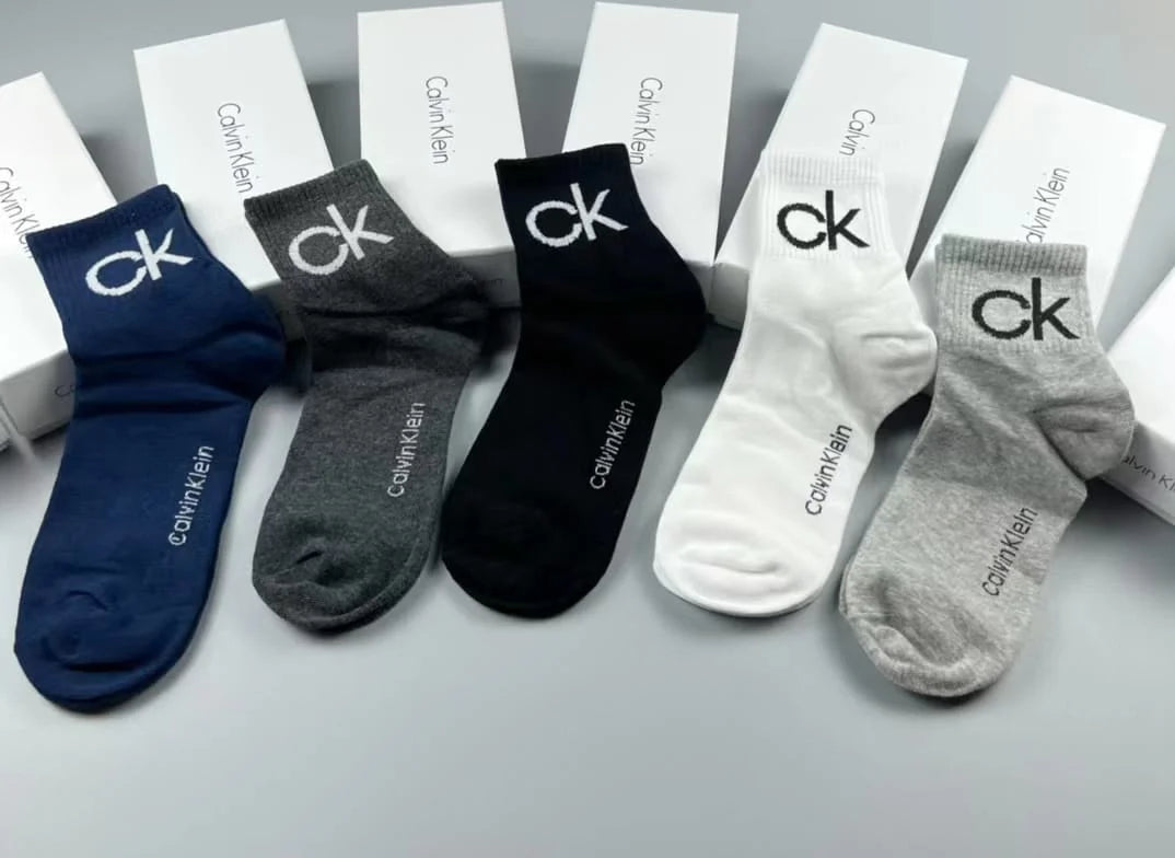 Calvin Klien || Cotton Micro-Cushion Socks Pack Of Five In Box - FASHION MYST 