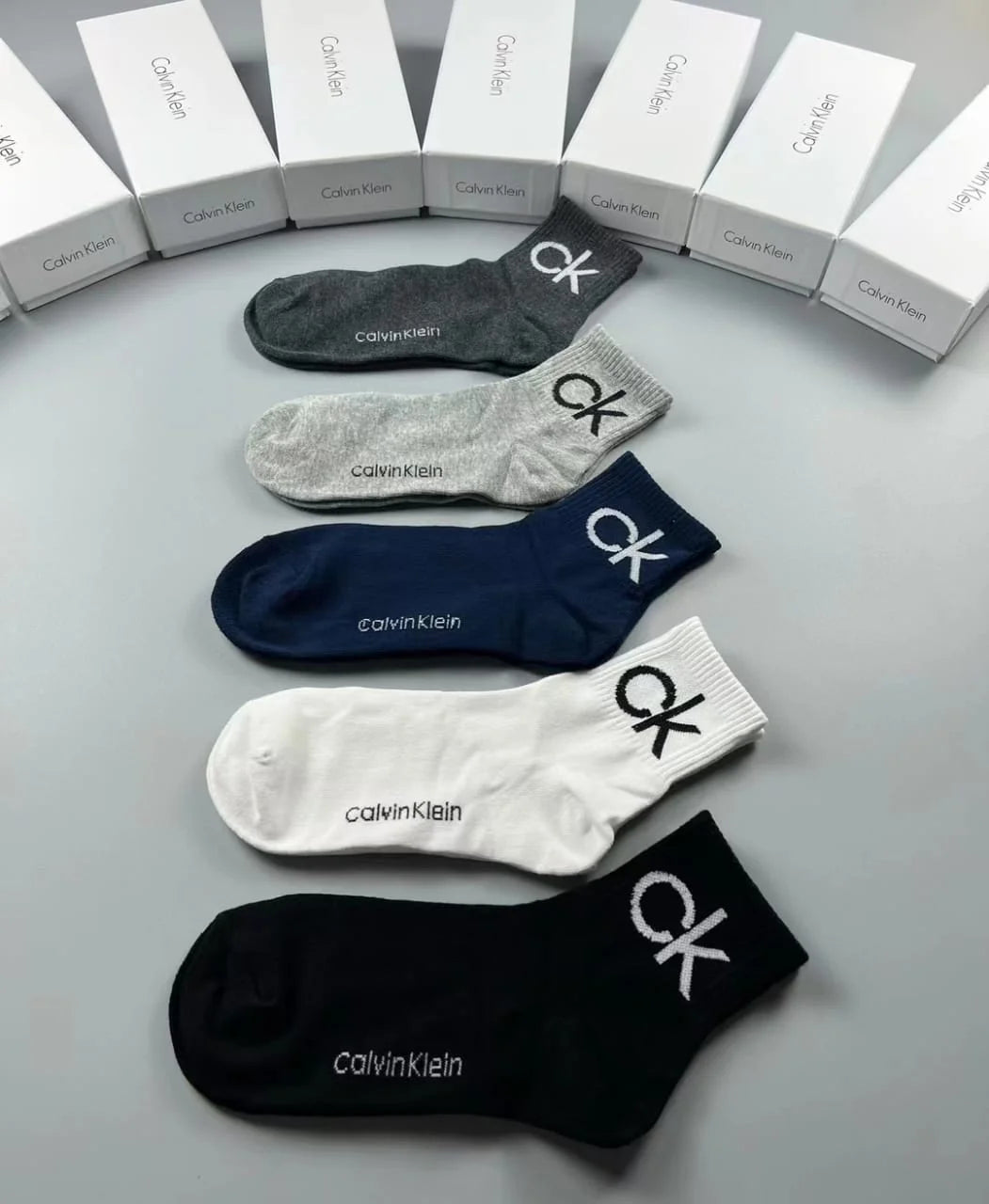 Calvin Klien || Cotton Micro-Cushion Socks Pack Of Five In Box - FASHION MYST 