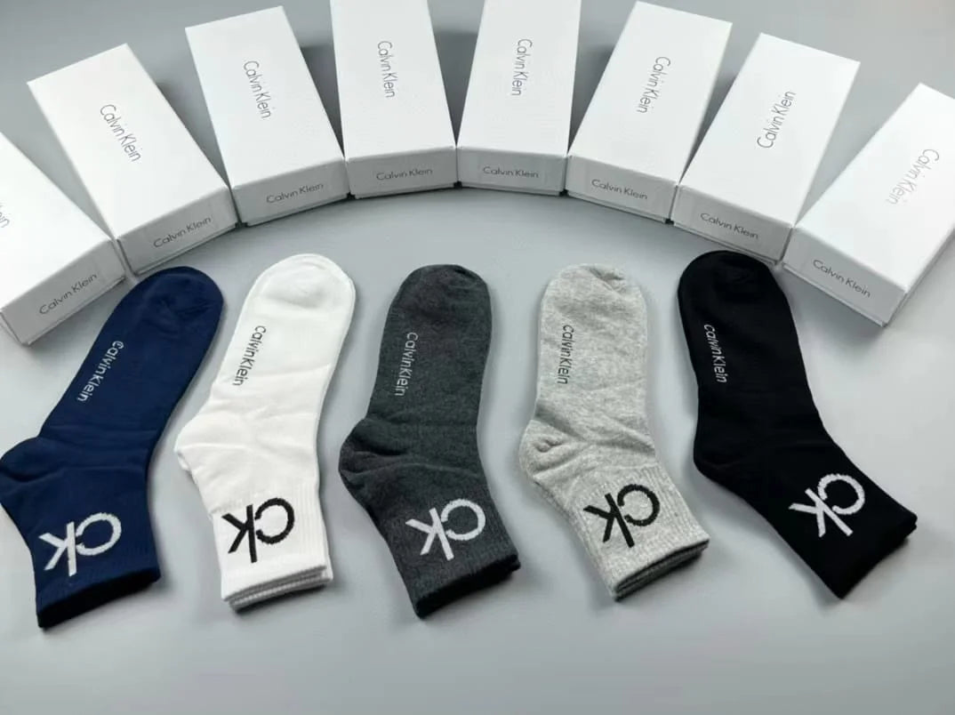 Calvin Klien || Cotton Micro-Cushion Socks Pack Of Five In Box - FASHION MYST 