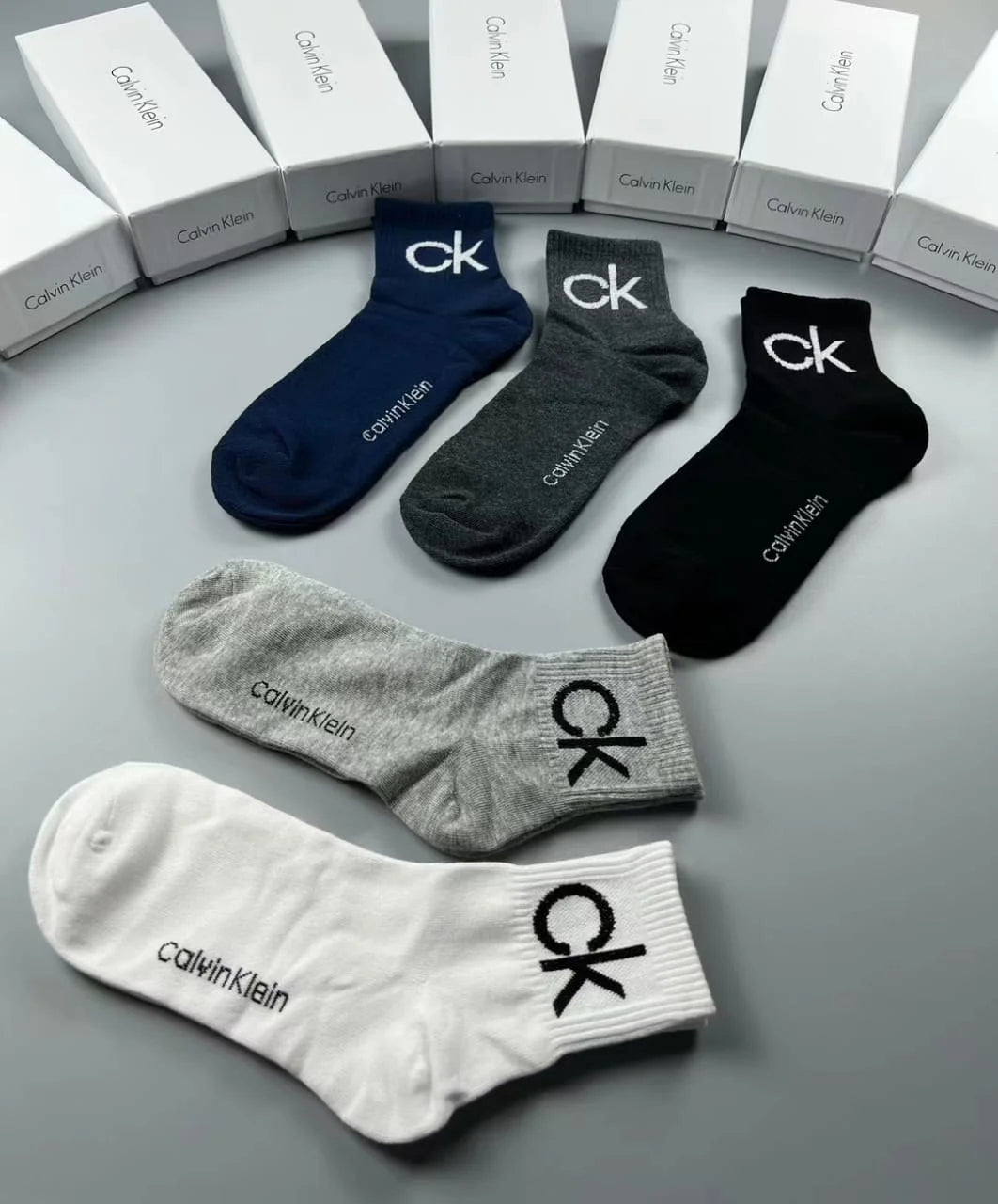 Calvin Klien || Cotton Micro-Cushion Socks Pack Of Five In Box - FASHION MYST 