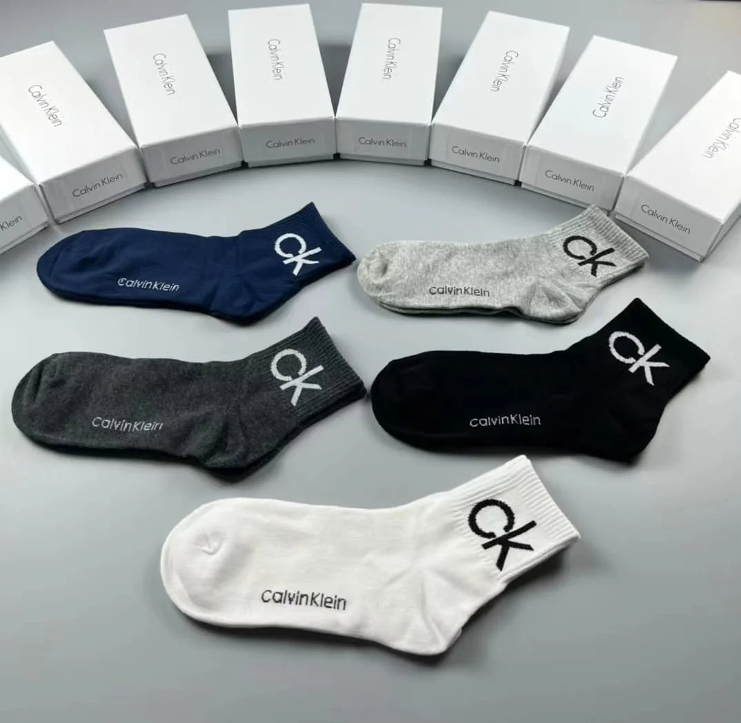 Calvin Klien || Cotton Micro-Cushion Socks Pack Of Five In Box - FASHION MYST 