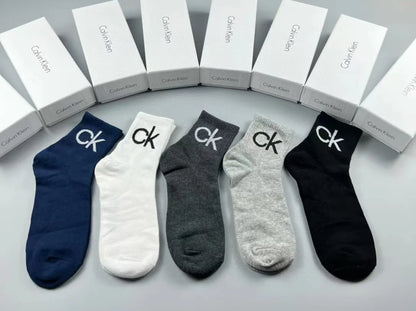 Calvin Klien || Cotton Micro-Cushion Socks Pack Of Five In Box - FASHION MYST 