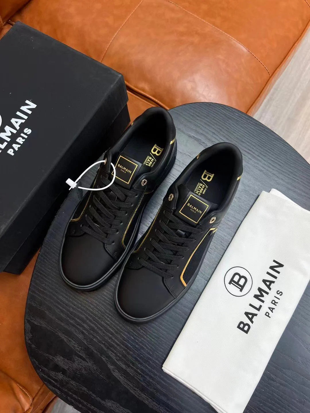 BALMAIN || B-Court Monogrammed Nylon And Leather Sneakers - FASHION MYST 