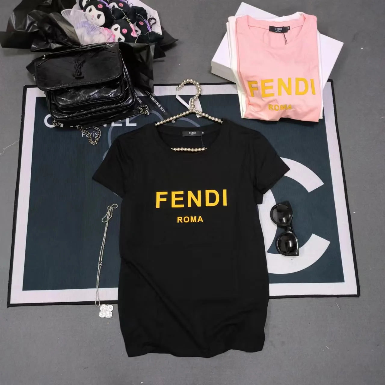 FENDI || Fendi Logo Cotton T-Shirt For Girl - FASHION MYST 