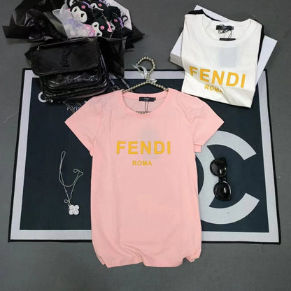 FENDI || Fendi Logo Cotton T-Shirt For Girl - FASHION MYST 