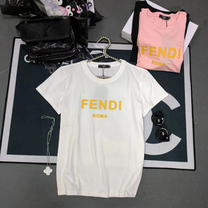 FENDI || Fendi Logo Cotton T-Shirt For Girl - FASHION MYST 