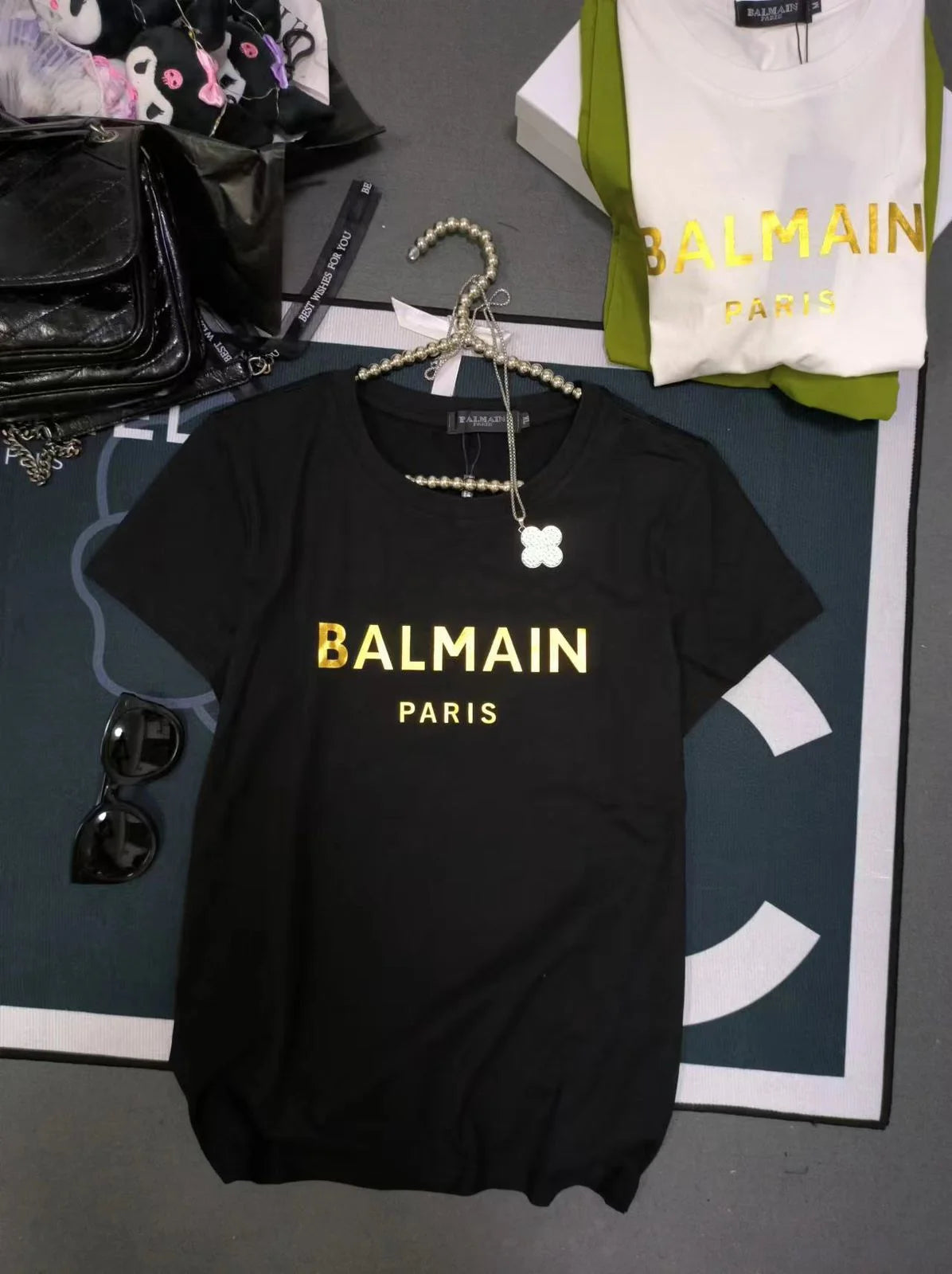 BALMAIN || Balmain Metallic-Logo T-Shirt For Girls - FASHION MYST 